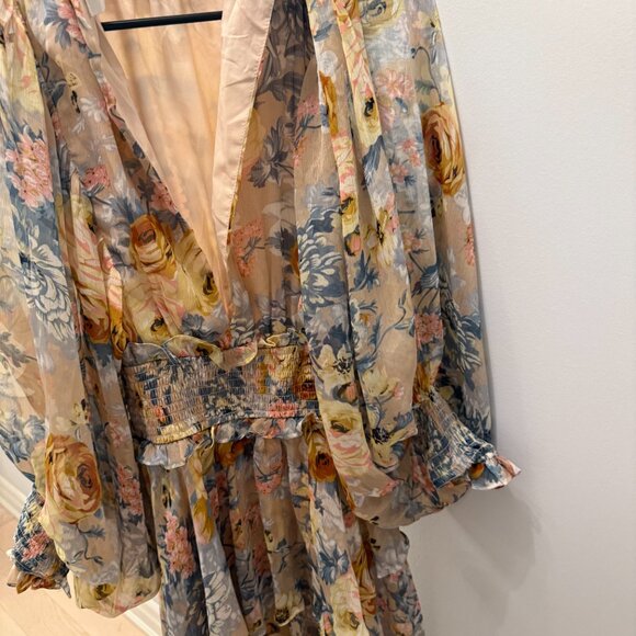 Elliatt White and Yellow Ruffled Tiered Sundress Mock Neck - Picture 6 of 9